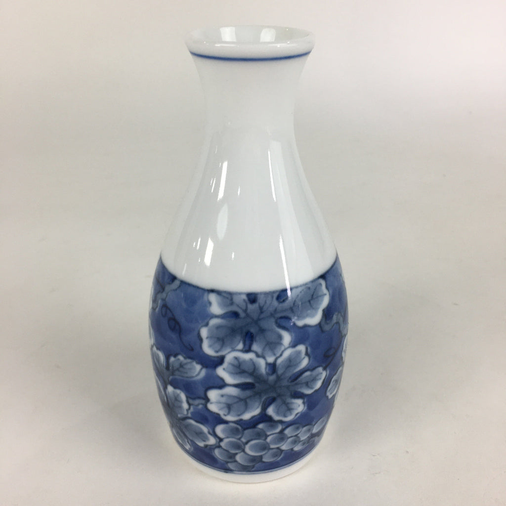 Japanese Porcelain Sake Bottle Vtg Mino Ware Tokkuri Blue White TS398