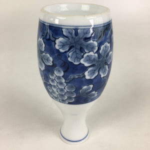 Japanese Porcelain Sake Bottle Vtg Mino Ware Tokkuri Blue White TS399