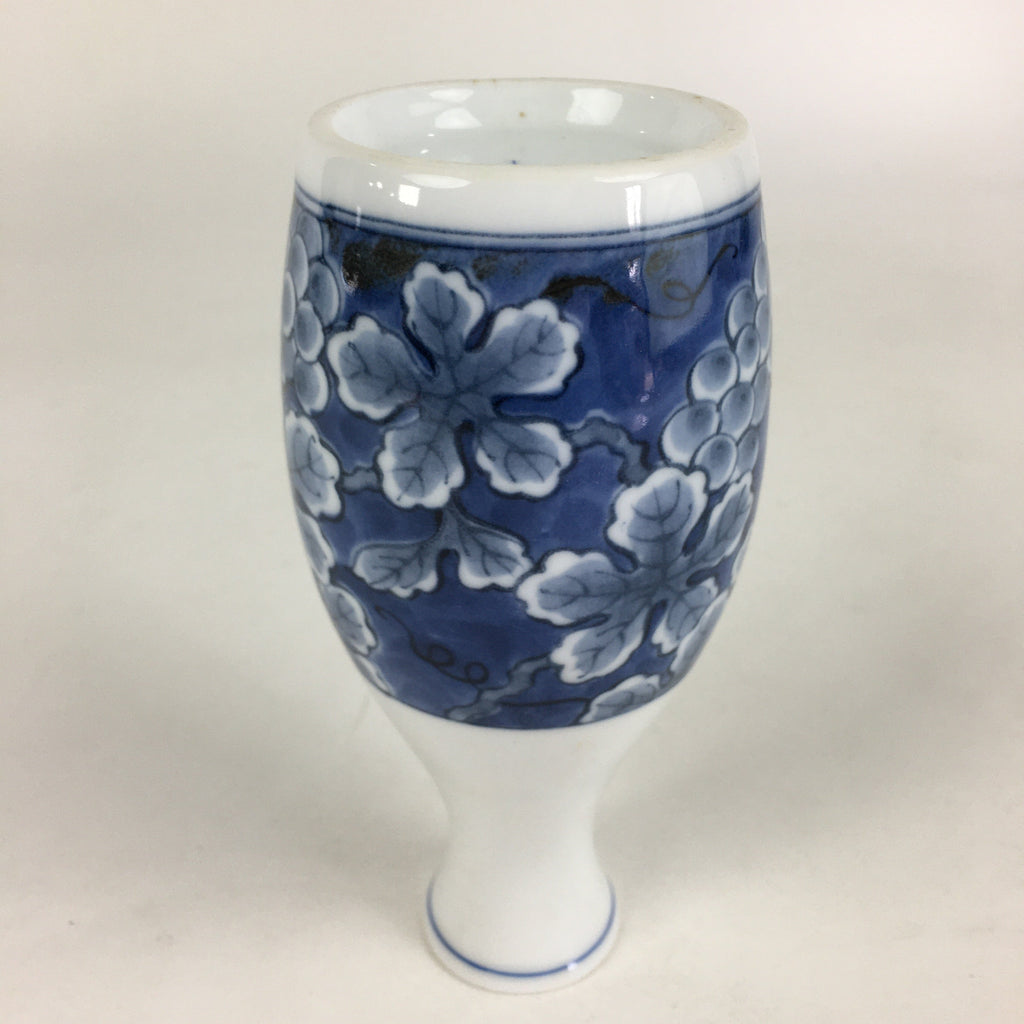 Japanese Porcelain Sake Bottle Vtg Mino Ware Tokkuri Blue White TS399