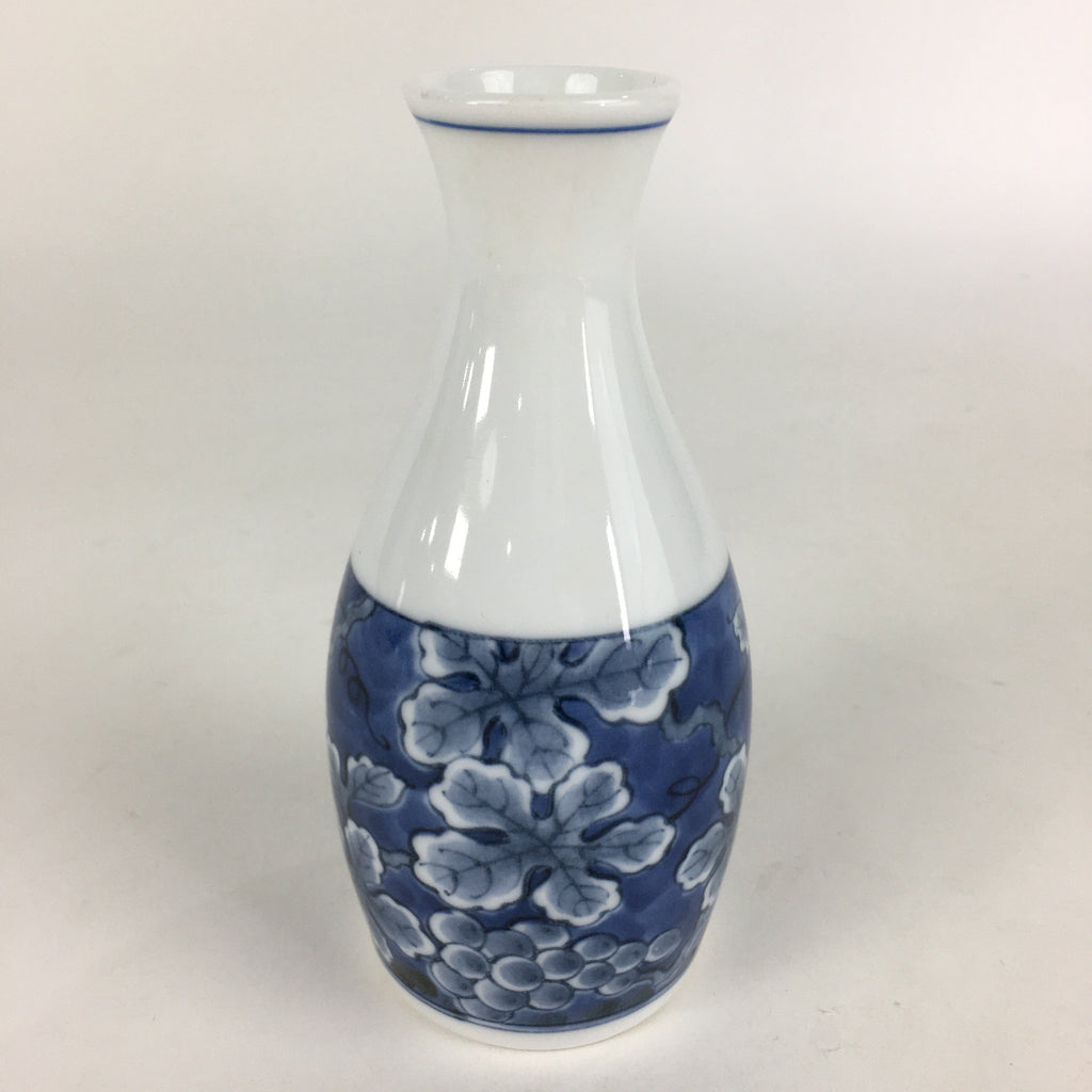 Japanese Porcelain Sake Bottle Vtg Mino Ware Tokkuri Blue White TS399