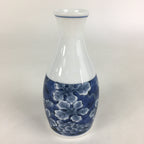 Japanese Porcelain Sake Bottle Vtg Mino Ware Tokkuri Blue White TS399