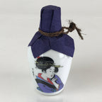 Japanese Porcelain Sake Bottle Vtg Pottery Ukiyo-e Geisha Tokkuri White TS466