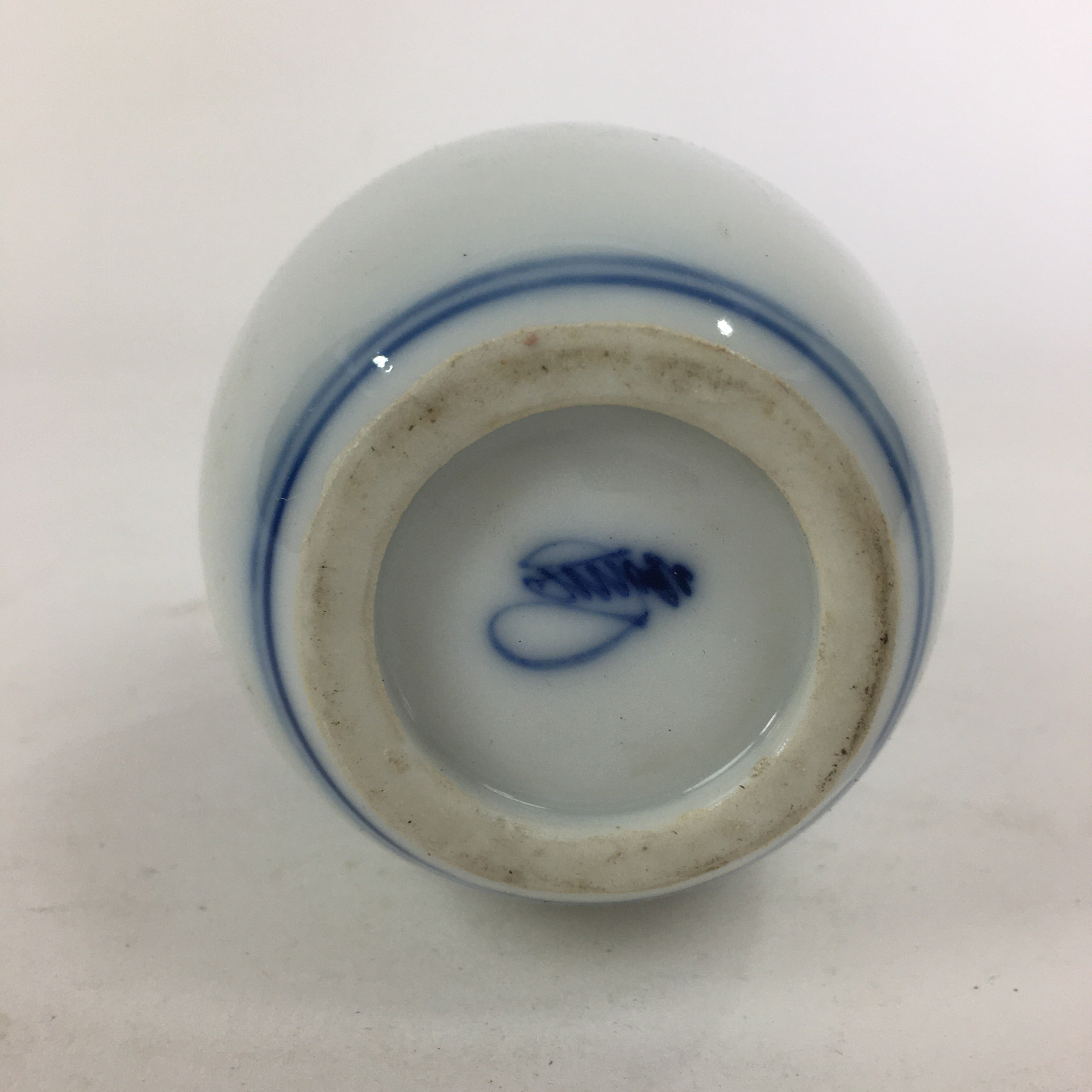 Japanese Porcelain Sake Bottle Vtg Sometsuke Blue Dragon White Tokkuri TS323
