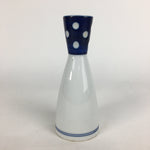Japanese Porcelain Sake Bottle Vtg Tokkuri 1Gou Size Blue White Dots TS271
