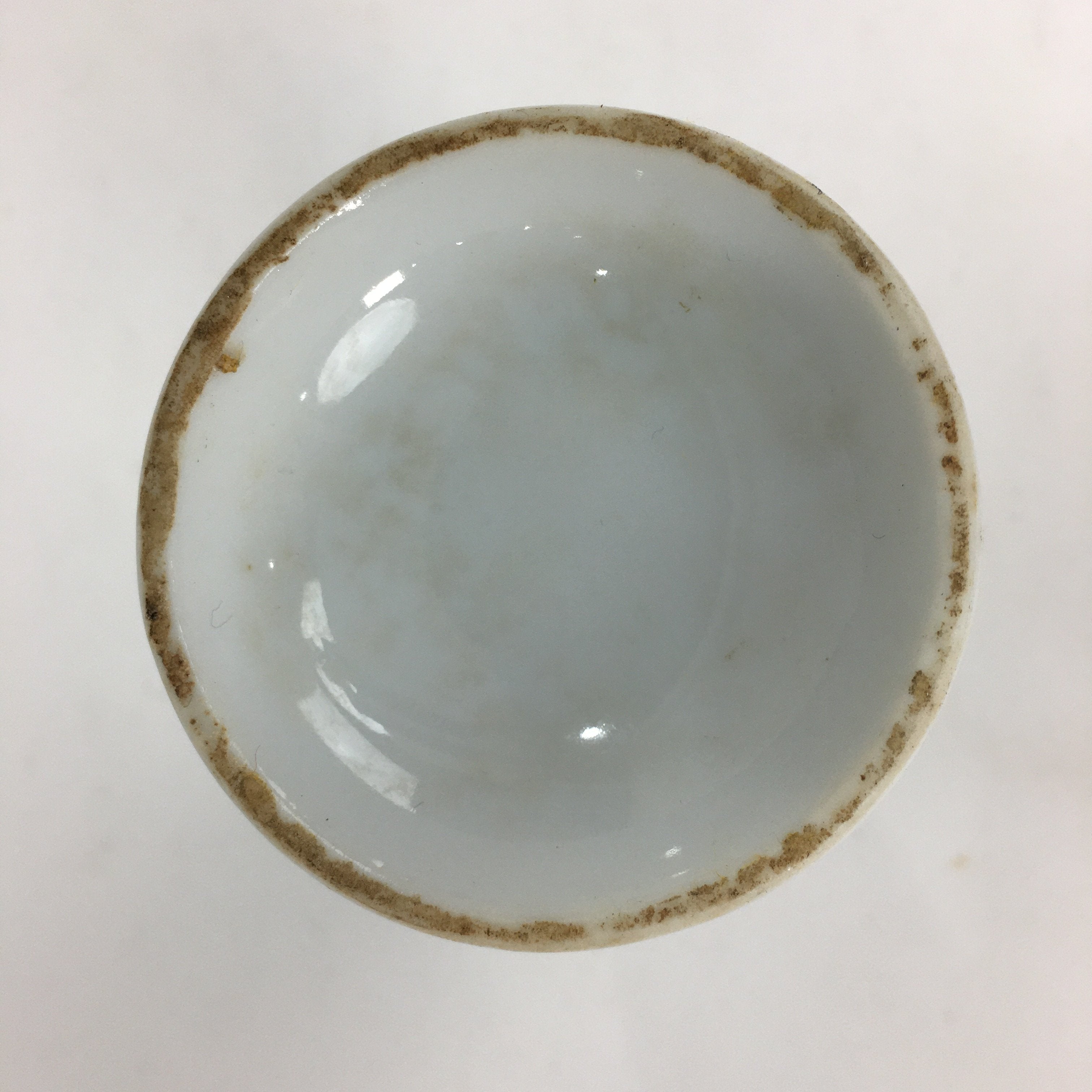 Japanese Porcelain Sake Bottle Vtg Tokkuri 1Gou Size Blue White Dots TS271