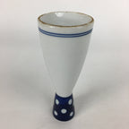 Japanese Porcelain Sake Bottle Vtg Tokkuri 1Gou Size Blue White Dots TS271