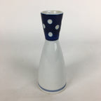 Japanese Porcelain Sake Bottle Vtg Tokkuri 1Gou Size Blue White Dots TS271