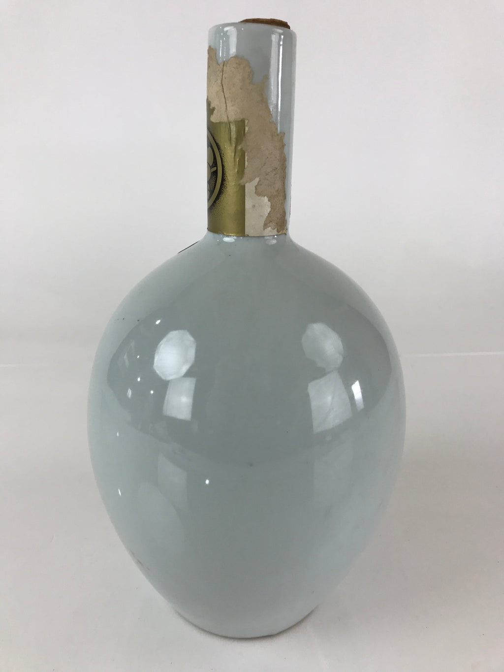 Japanese Porcelain Sake Bottle Vtg Tokkuri White Hakuji Bottle TS450