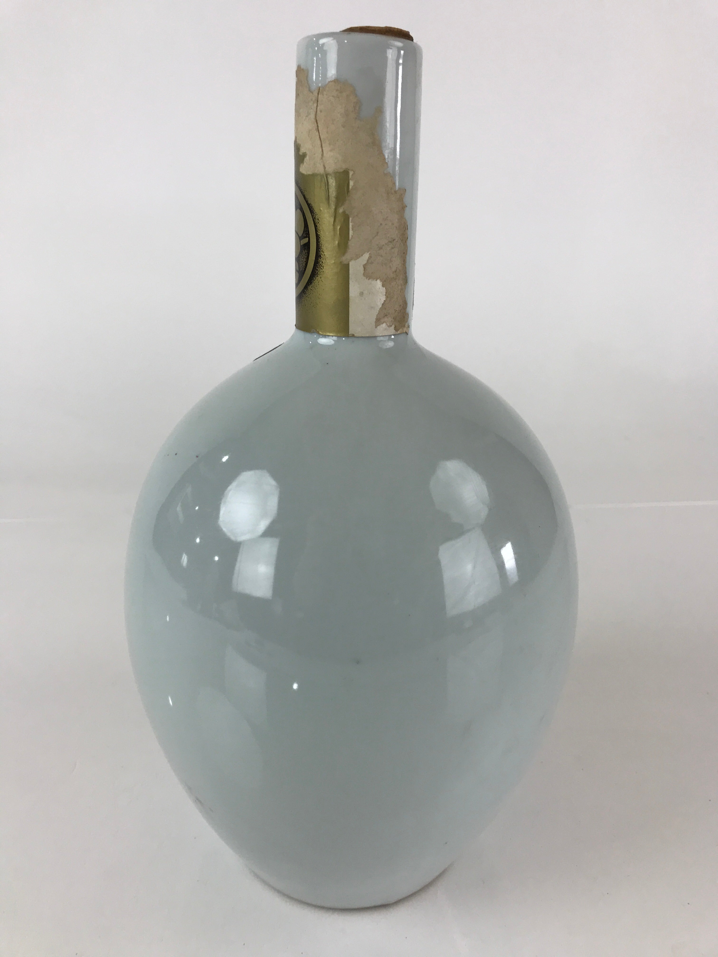 Japanese Porcelain Sake Bottle Vtg Tokkuri White Hakuji Bottle TS450