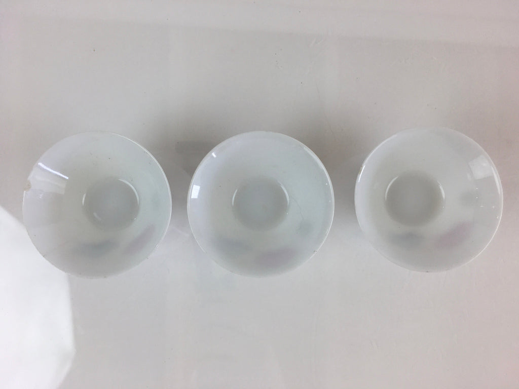 Japanese Porcelain Sake Cup 3pc Set Vtg Sakezuki Ochoko Guinomi PY112