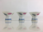 Japanese Porcelain Sake Cup 3pc Set Vtg Sakezuki Ochoko Guinomi PY112