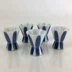 Japanese Porcelain Sake Cup 5pc Set Vtg Sakezuki Ochoko Guinomi PY113