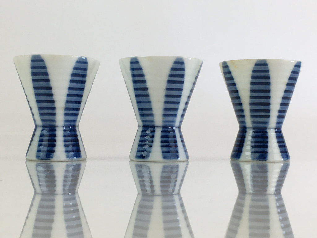 Japanese Porcelain Sake Cup 6pc Set Vtg Sakezuki Ochoko Guinomi PY114