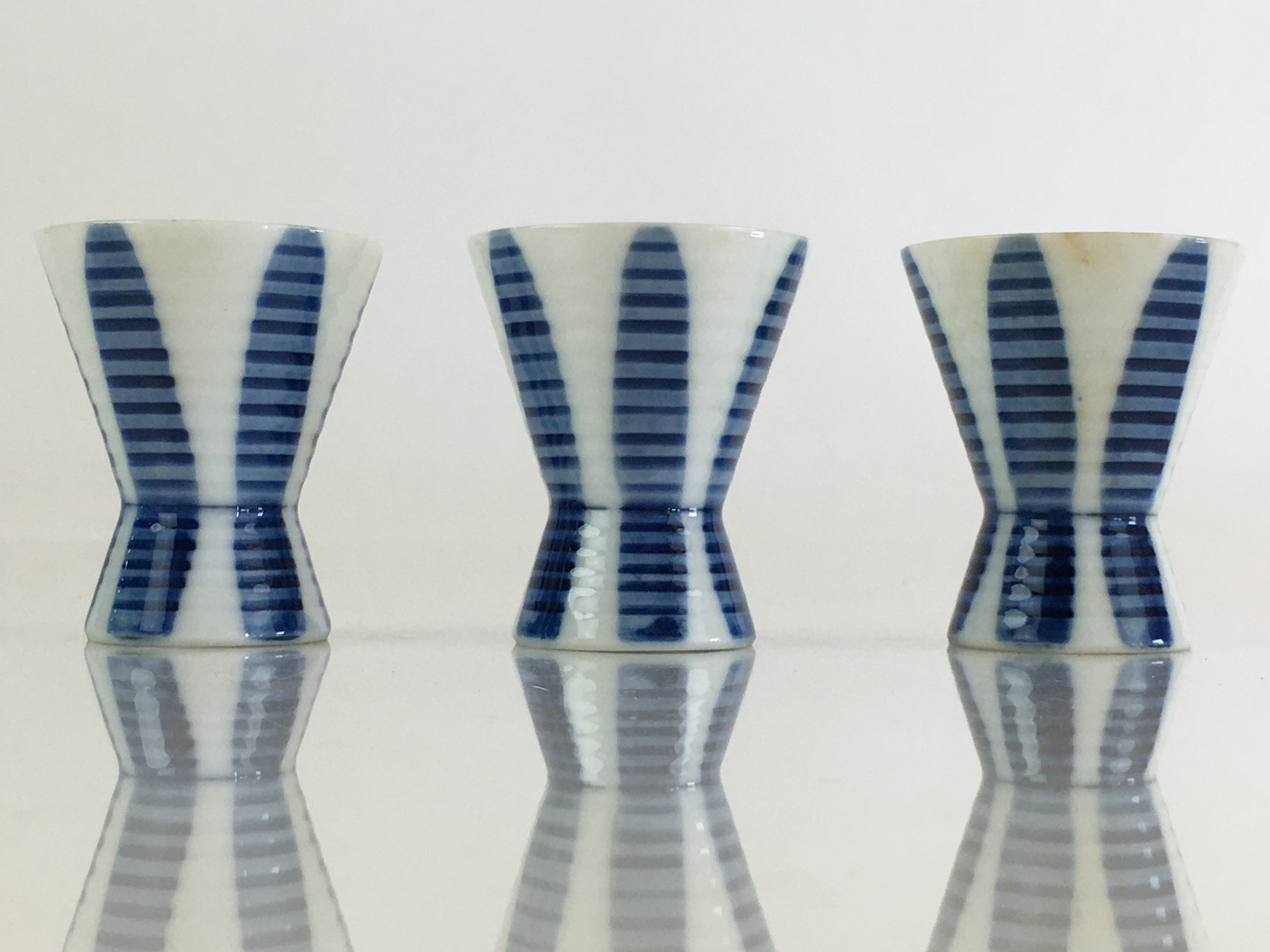 Japanese Porcelain Sake Cup 6pc Set Vtg Sakezuki Ochoko Guinomi PY114