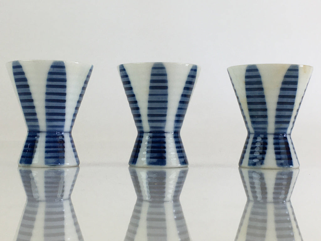 Japanese Porcelain Sake Cup 6pc Set Vtg Sakezuki Ochoko Guinomi PY114