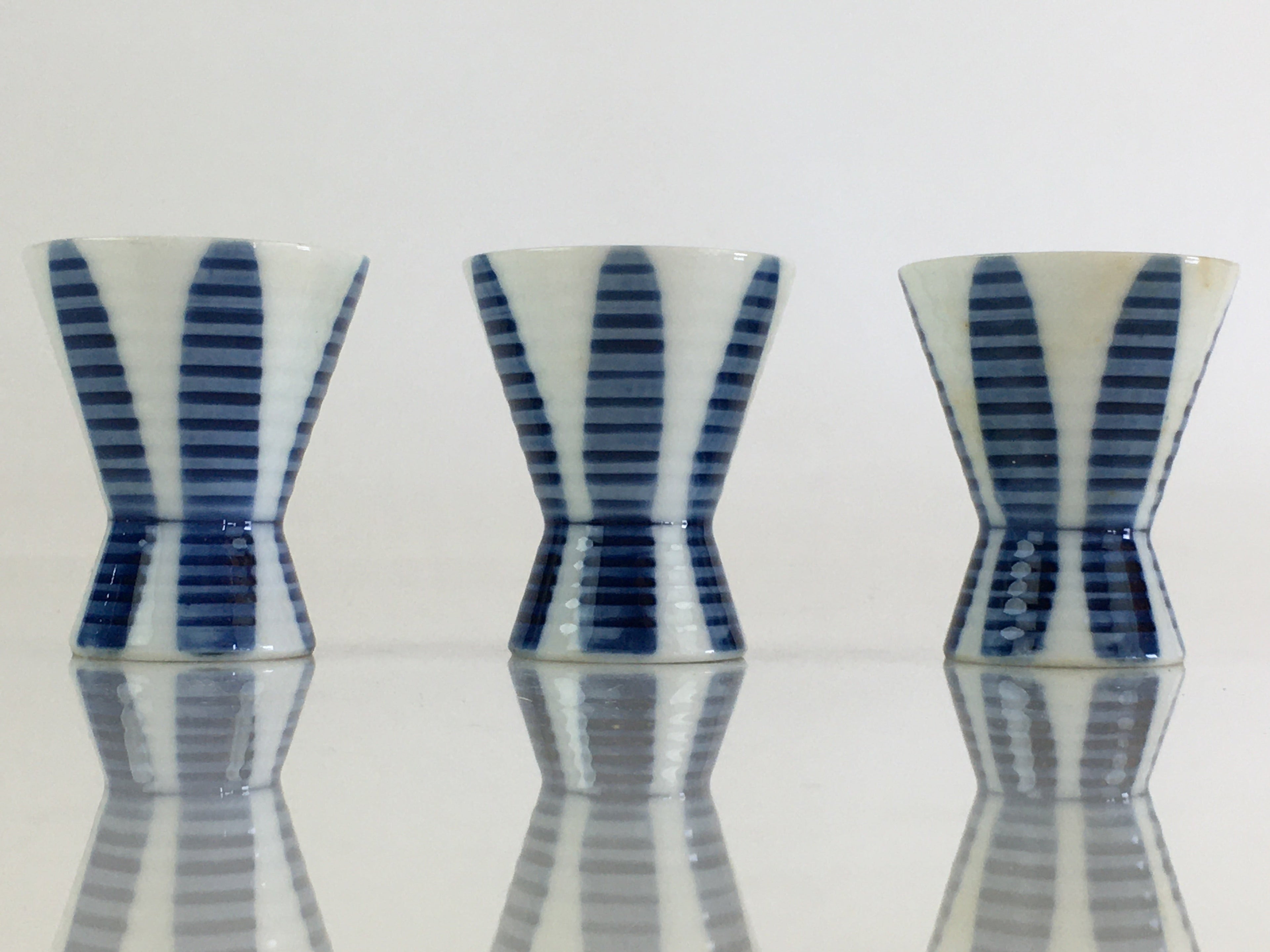 Japanese Porcelain Sake Cup 6pc Set Vtg Sakezuki Ochoko Guinomi PY114