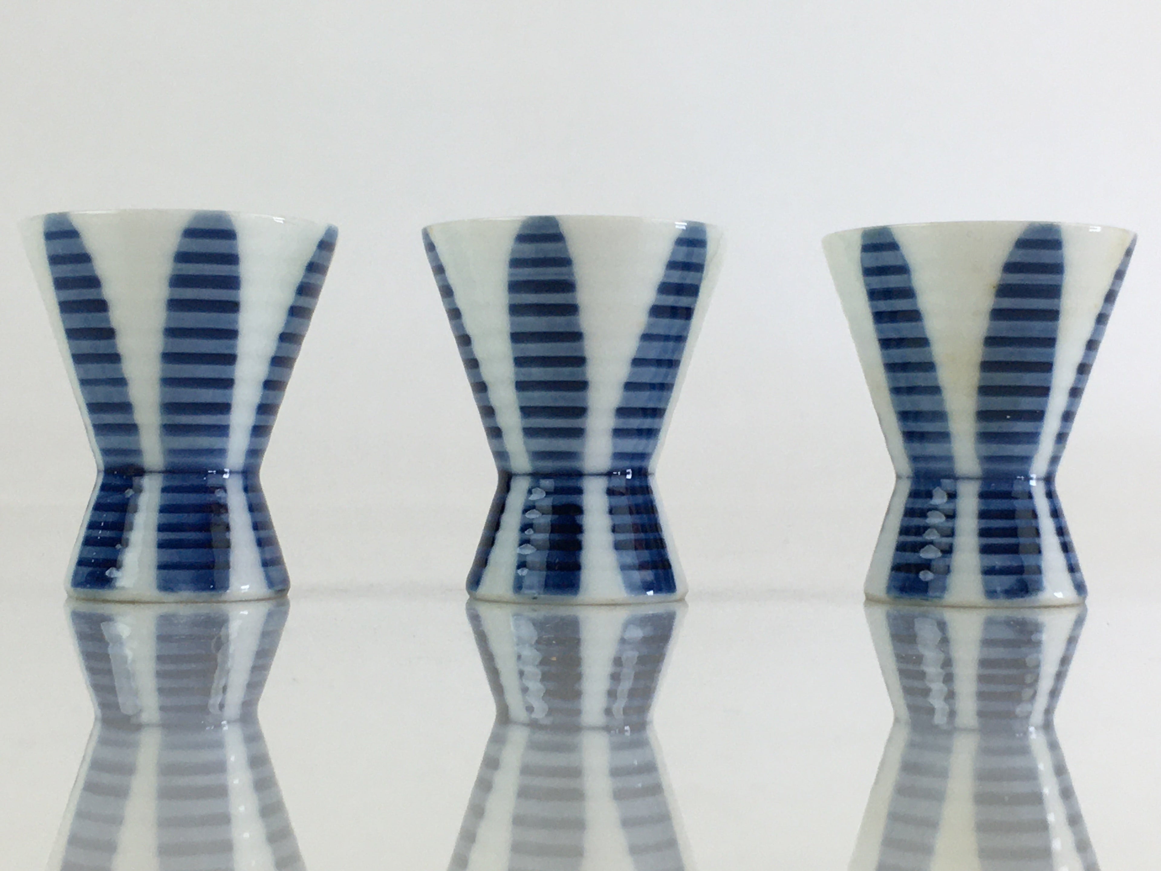 Japanese Porcelain Sake Cup 6pc Set Vtg Sakezuki Ochoko Guinomi PY114