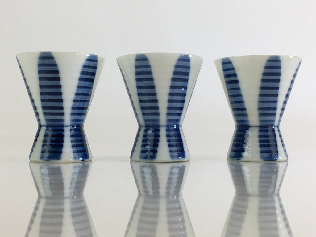 Japanese Porcelain Sake Cup 6pc Set Vtg Sakezuki Ochoko Guinomi PY114