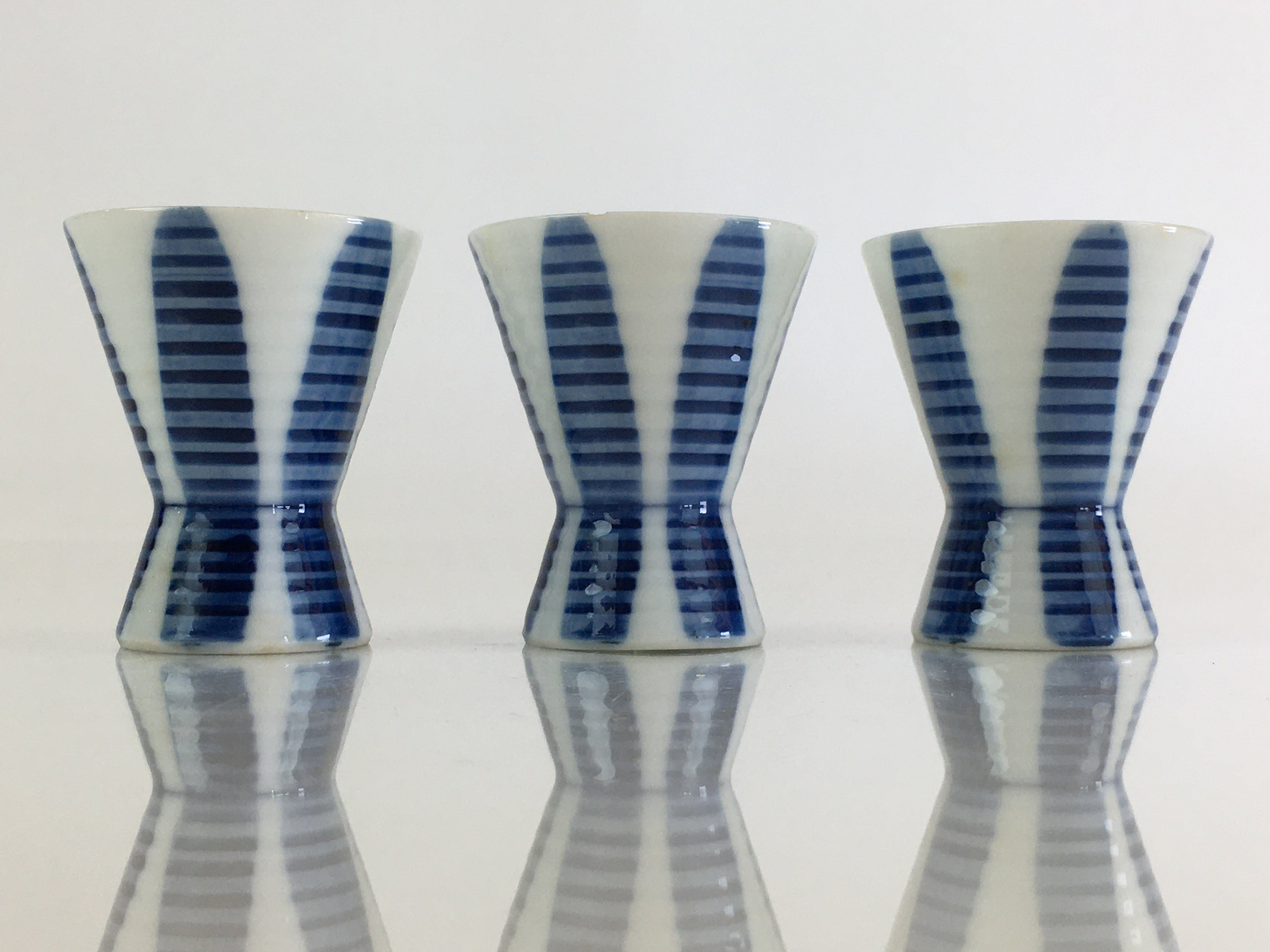 Japanese Porcelain Sake Cup 6pc Set Vtg Sakezuki Ochoko Guinomi PY114