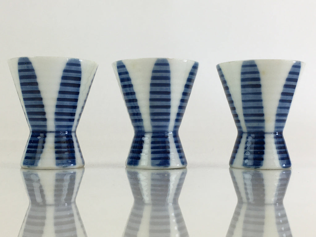 Japanese Porcelain Sake Cup 6pc Set Vtg Sakezuki Ochoko Guinomi PY114