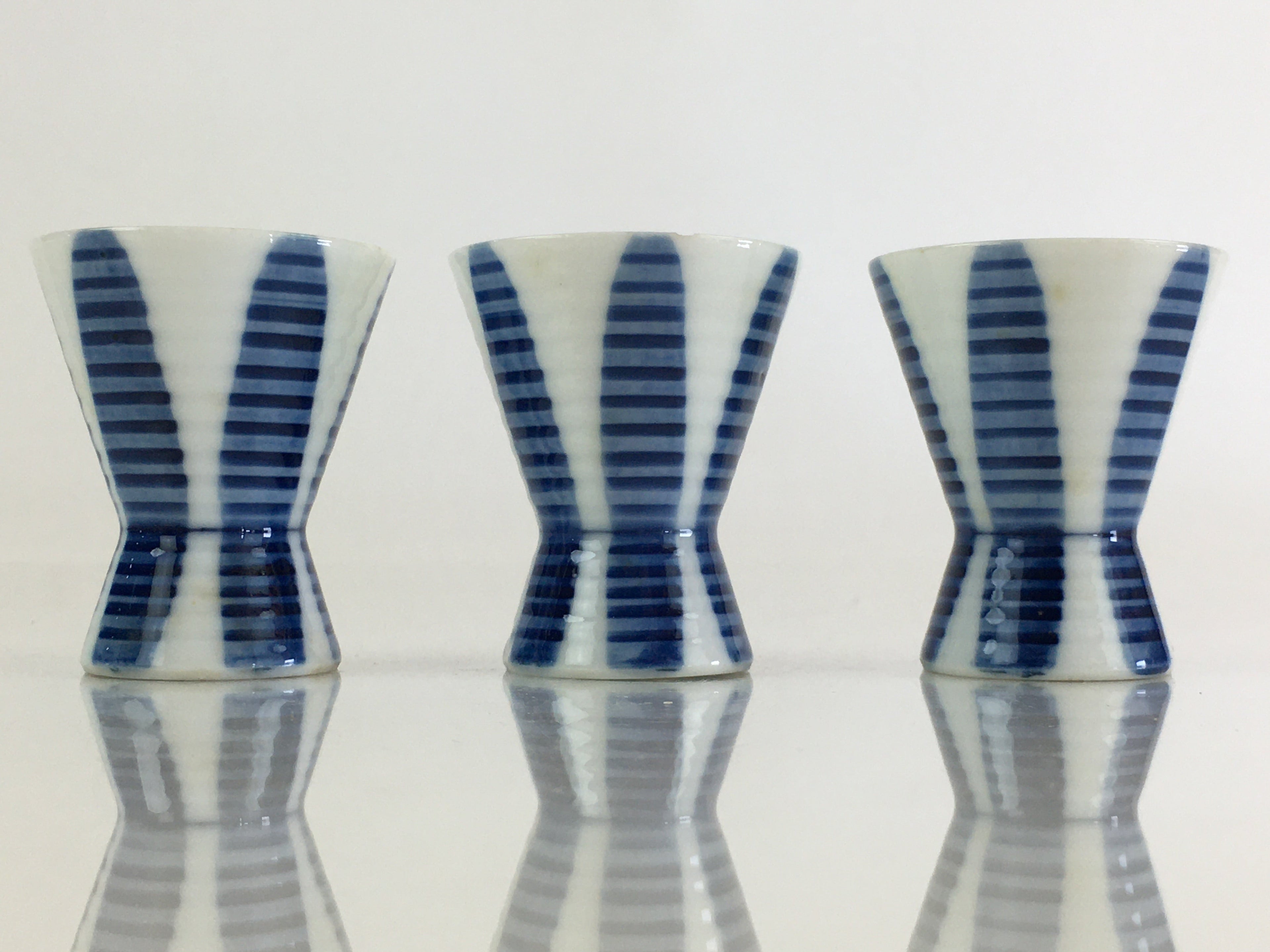 Japanese Porcelain Sake Cup 6pc Set Vtg Sakezuki Ochoko Guinomi PY114