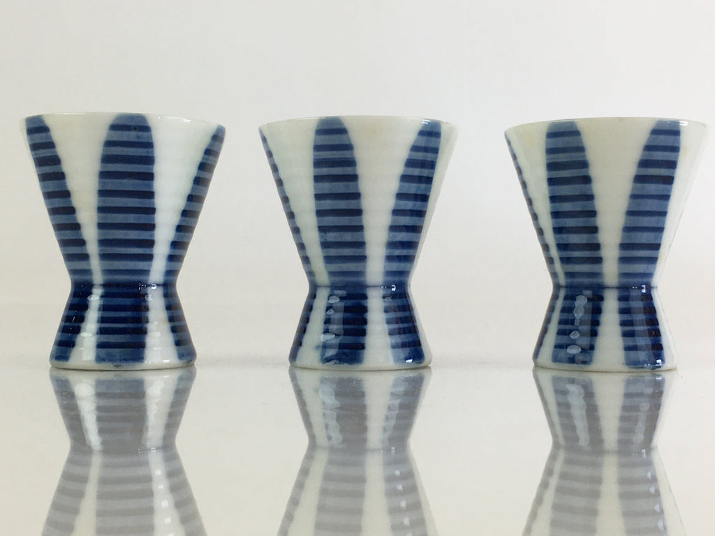 Japanese Porcelain Sake Cup 6pc Set Vtg Sakezuki Ochoko Guinomi PY114