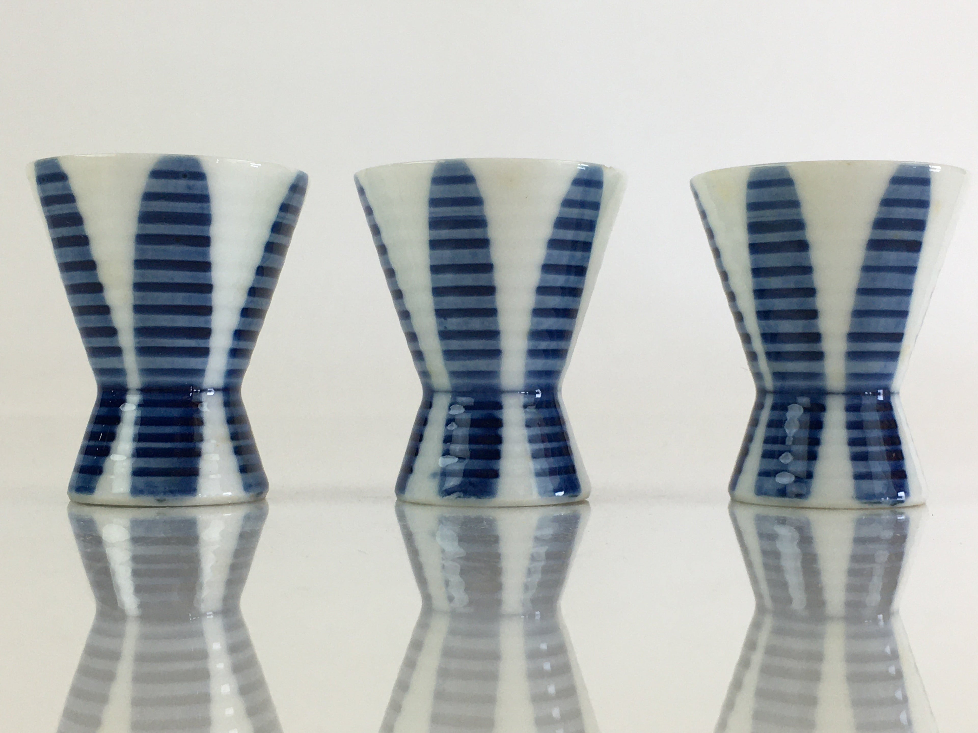 Japanese Porcelain Sake Cup 6pc Set Vtg Sakezuki Ochoko Guinomi PY114