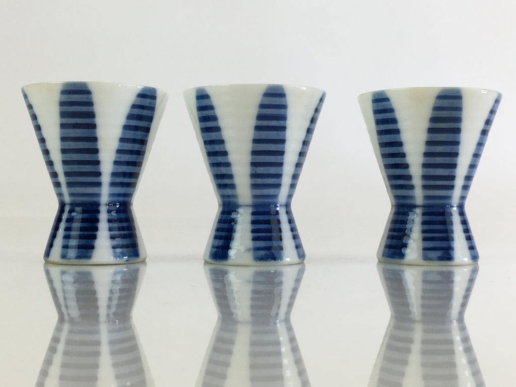 Japanese Porcelain Sake Cup 6pc Set Vtg Sakezuki Ochoko Guinomi PY114