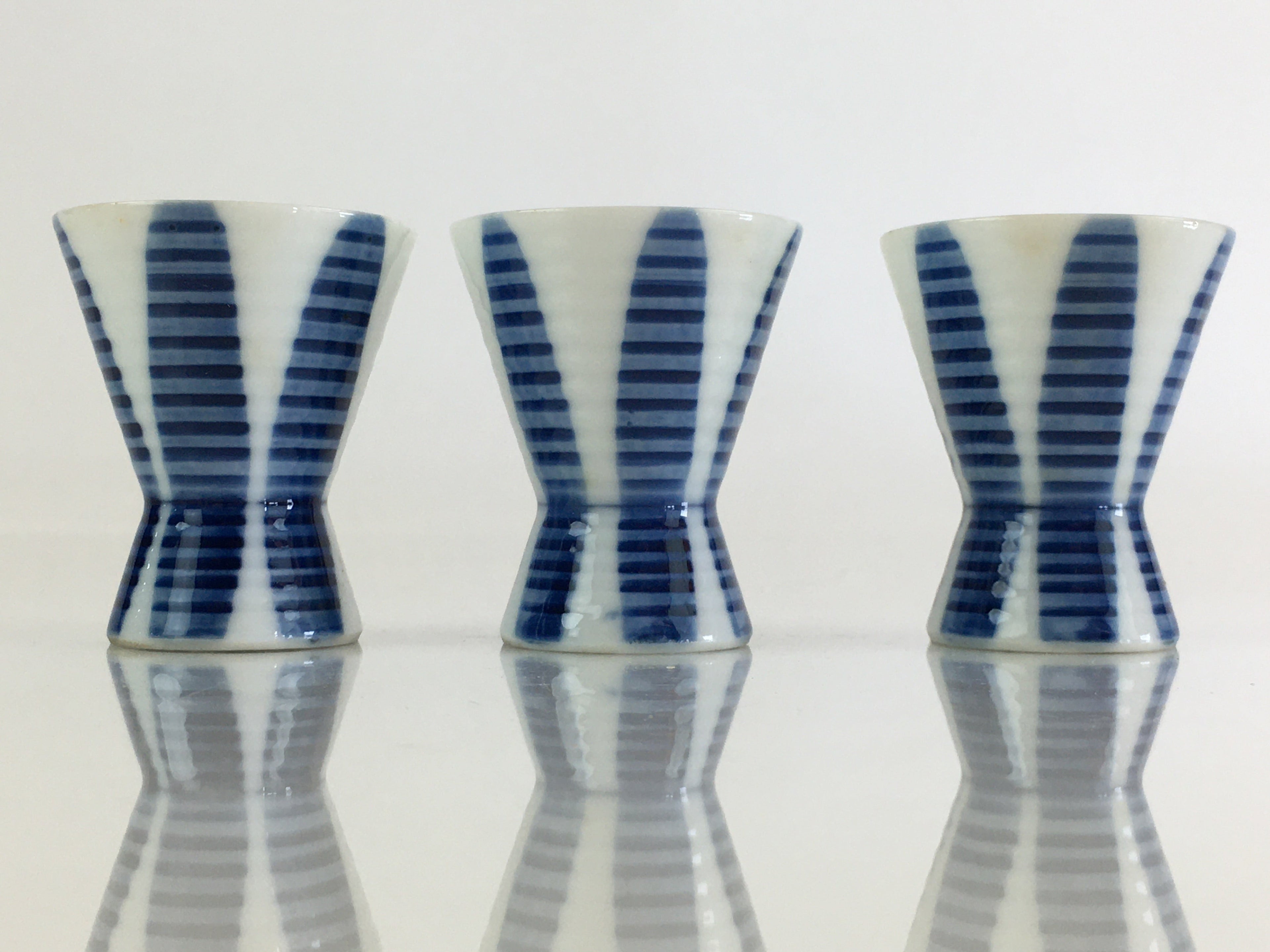 Japanese Porcelain Sake Cup 6pc Set Vtg Sakezuki Ochoko Guinomi PY114