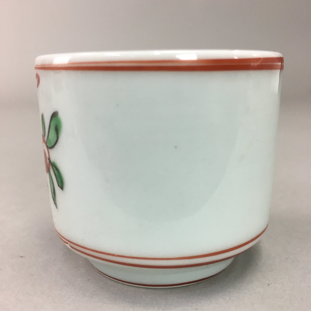 Japanese Porcelain Sake Cup Arita ware Vtg Guinomi Sakazuki Red Painting GU713