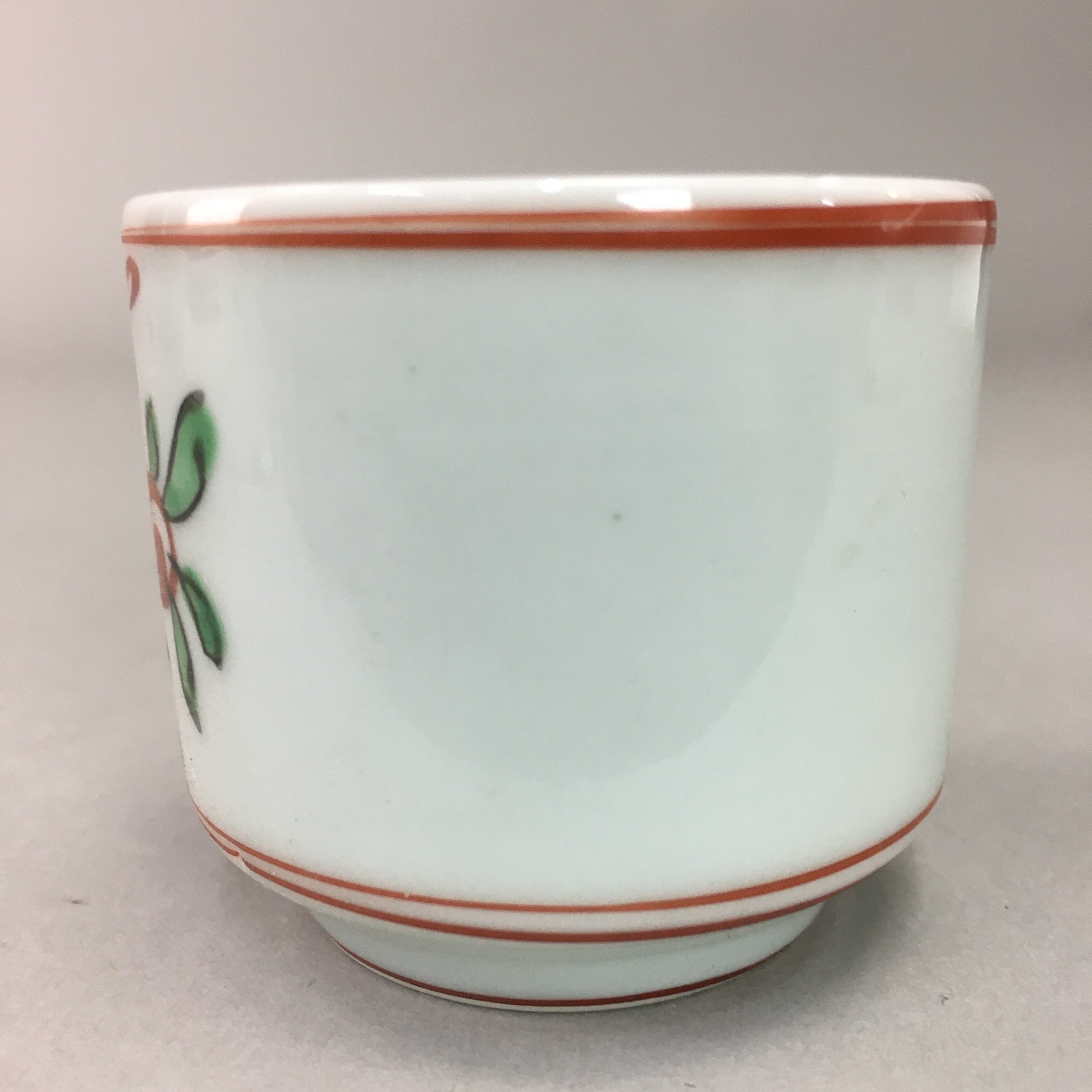 Japanese Porcelain Sake Cup Arita ware Vtg Guinomi Sakazuki Red Painting GU713