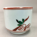 Japanese Porcelain Sake Cup Arita ware Vtg Guinomi Sakazuki Red Painting GU713
