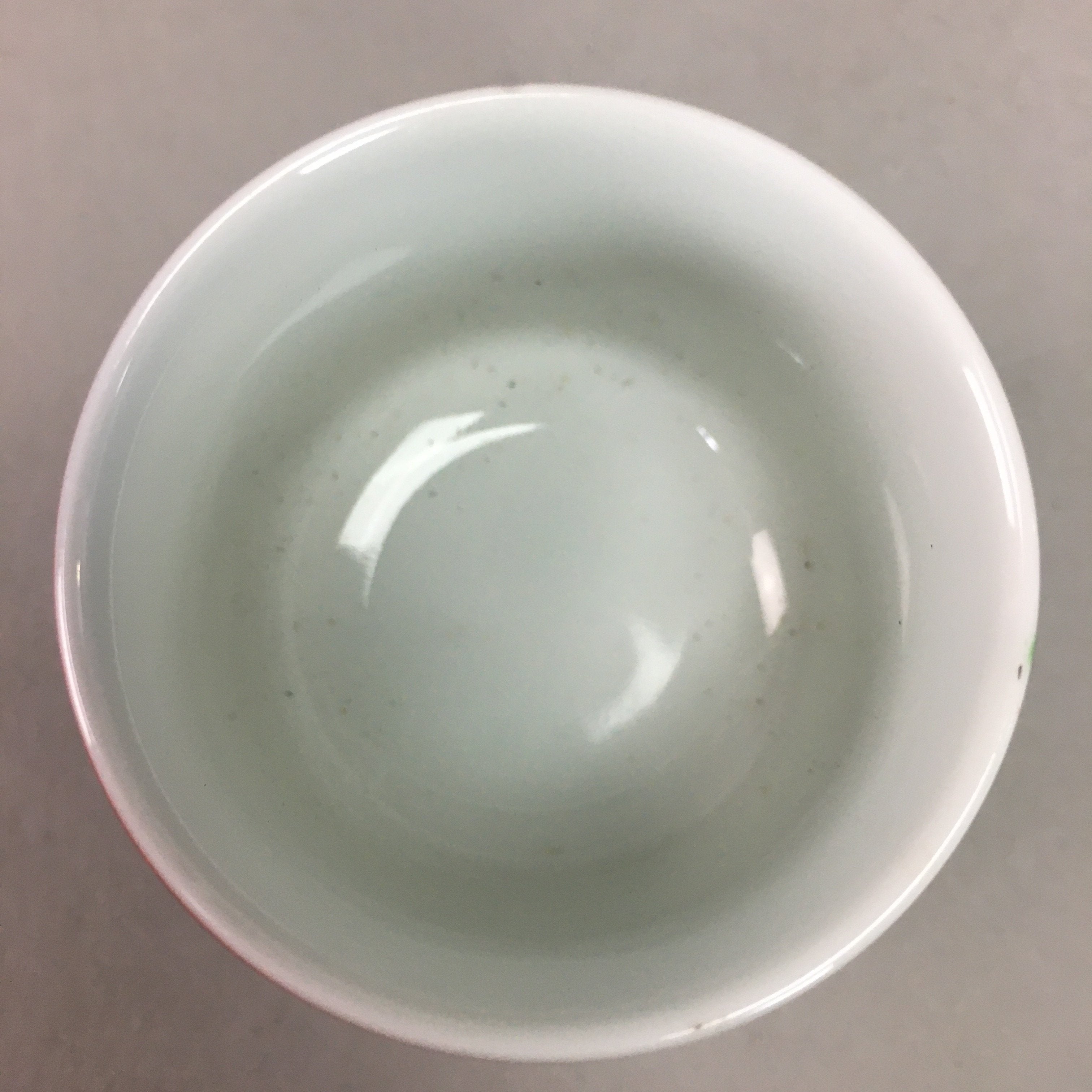 Japanese Porcelain Sake Cup Arita ware Vtg Guinomi Sakazuki Red Painting GU713