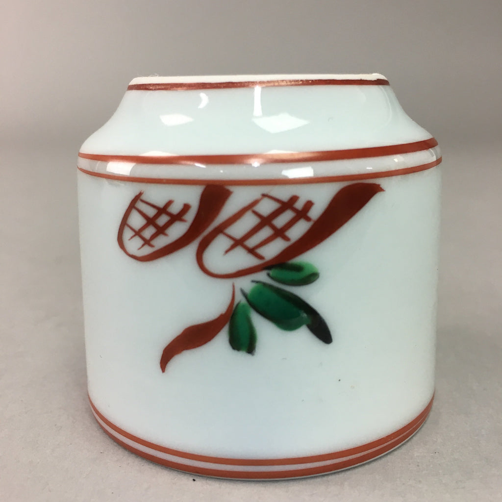 Japanese Porcelain Sake Cup Arita ware Vtg Guinomi Sakazuki Red Painting GU713