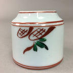 Japanese Porcelain Sake Cup Arita ware Vtg Guinomi Sakazuki Red Painting GU713