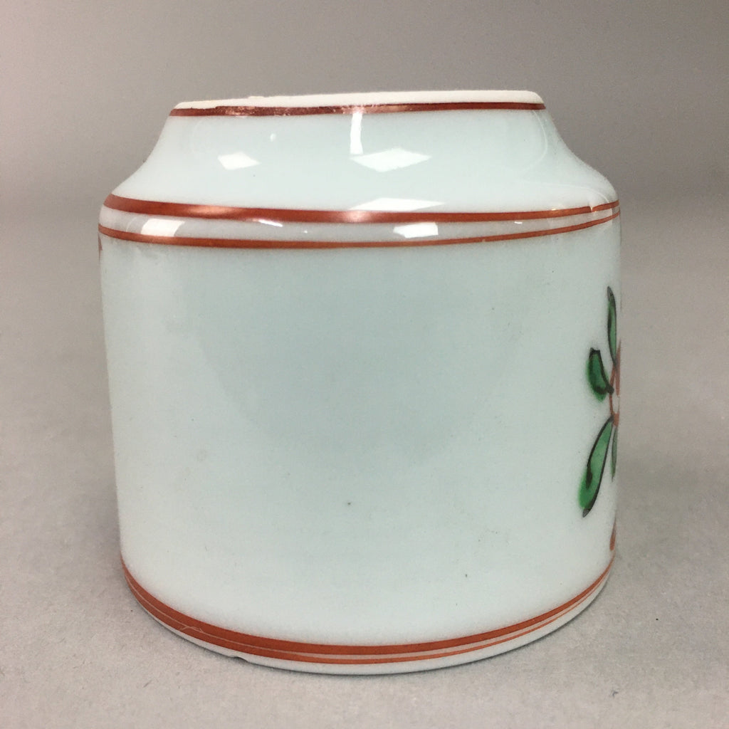 Japanese Porcelain Sake Cup Arita ware Vtg Guinomi Sakazuki Red Painting GU713