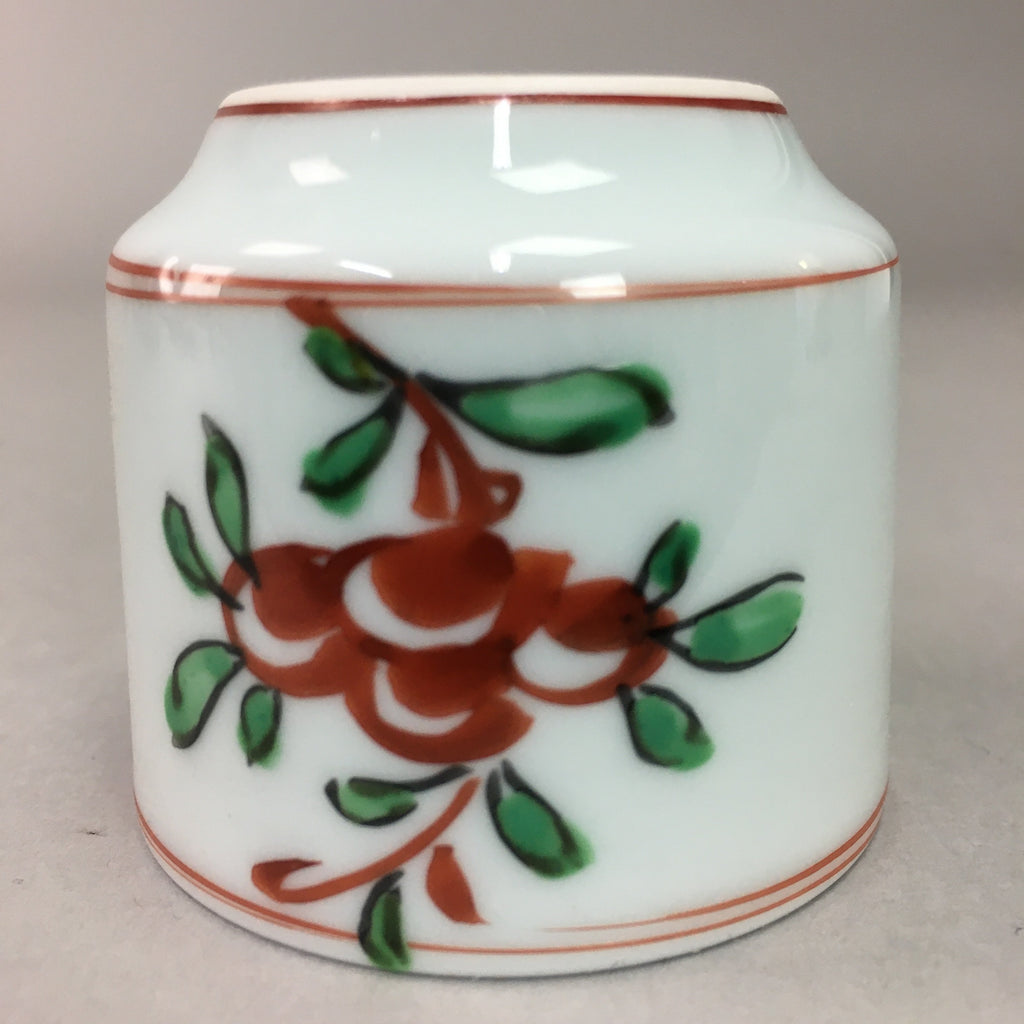 Japanese Porcelain Sake Cup Arita ware Vtg Guinomi Sakazuki Red Painting GU713
