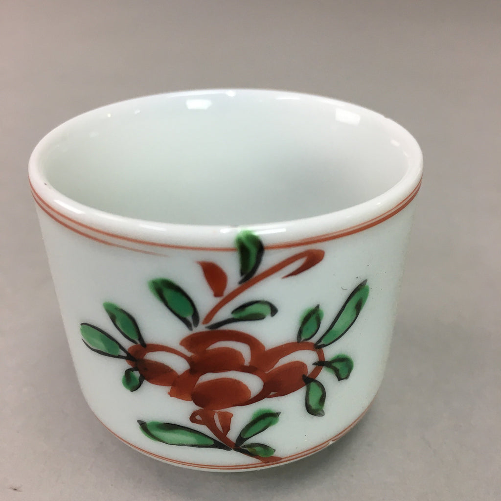 Japanese Porcelain Sake Cup Arita ware Vtg Guinomi Sakazuki Red Painting GU713