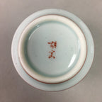 Japanese Porcelain Sake Cup Arita ware Vtg Guinomi Sakazuki Red Painting GU714
