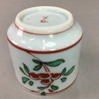 Japanese Porcelain Sake Cup Arita ware Vtg Guinomi Sakazuki Red Painting GU714