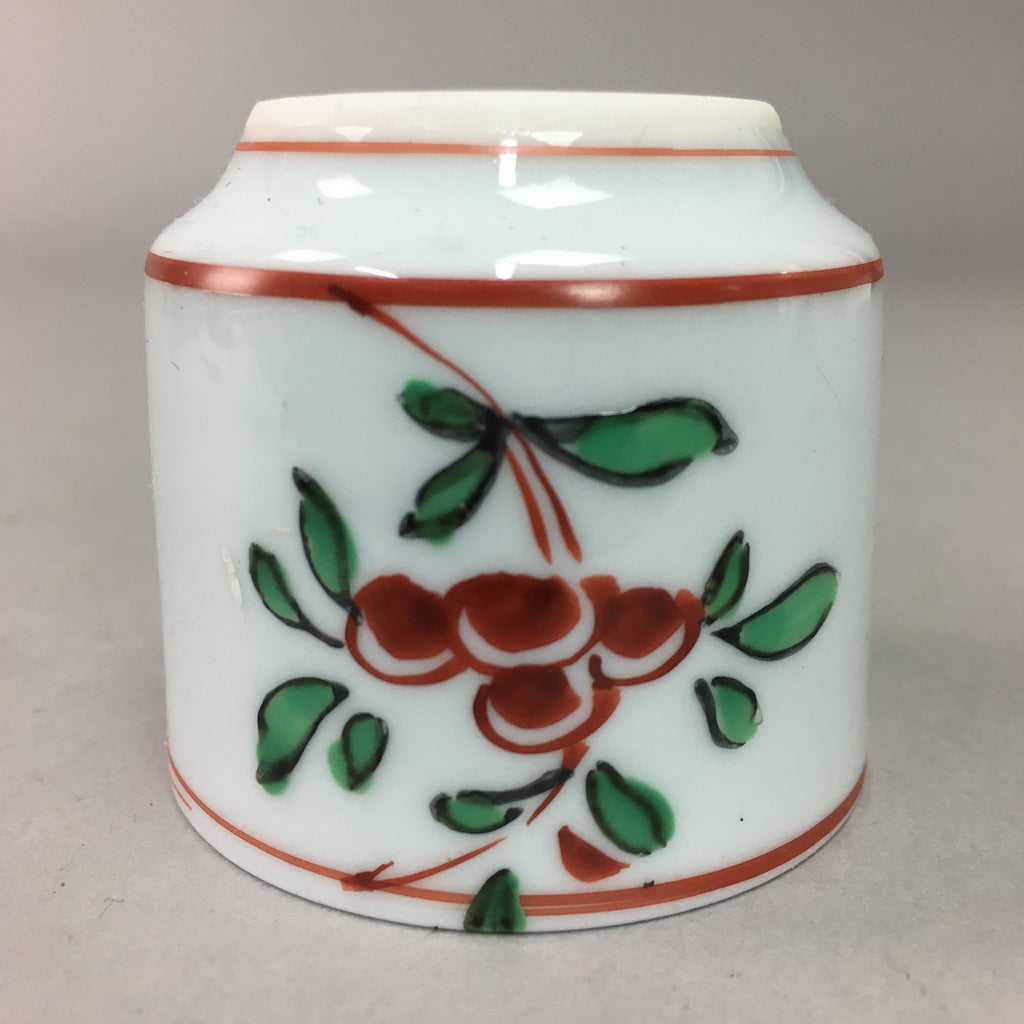 Japanese Porcelain Sake Cup Arita ware Vtg Guinomi Sakazuki Red Painting GU714