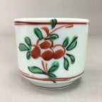 Japanese Porcelain Sake Cup Arita ware Vtg Guinomi Sakazuki Red Painting GU715