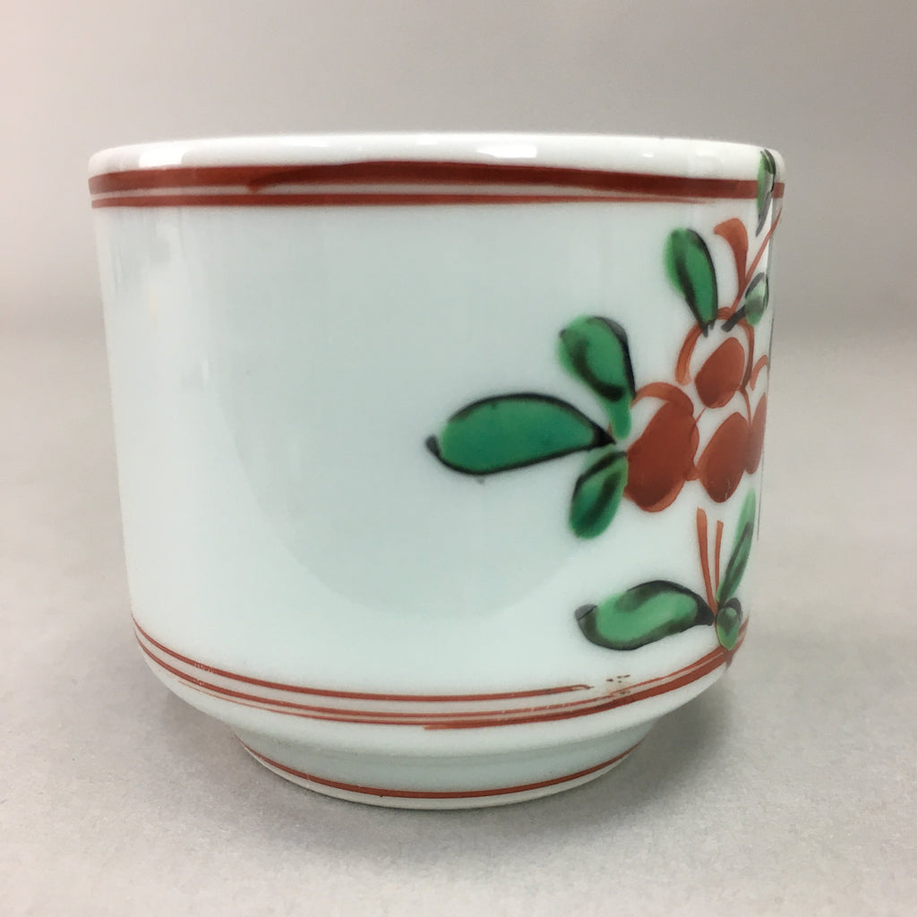 Japanese Porcelain Sake Cup Arita ware Vtg Guinomi Sakazuki Red Painting GU715