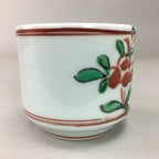 Japanese Porcelain Sake Cup Arita ware Vtg Guinomi Sakazuki Red Painting GU715