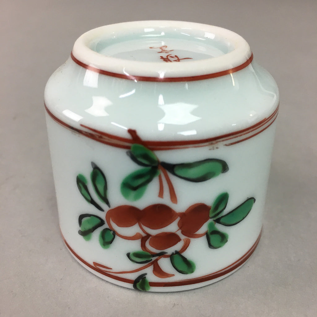 Japanese Porcelain Sake Cup Arita ware Vtg Guinomi Sakazuki Red Painting GU715