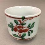 Japanese Porcelain Sake Cup Arita ware Vtg Guinomi Sakazuki Red Painting GU715