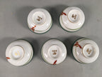Japanese Porcelain Sake Cup Bottle Set Arita ware Floral Guinomi Tokkuri PX506