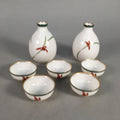 Japanese Porcelain Sake Cup Bottle Set Arita ware Floral Guinomi Tokkuri PX506