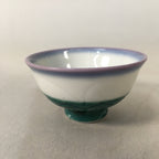 Japanese Porcelain Sake Cup Guinomi Sakazuki Vtg Blue White Green GU851