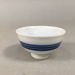 Japanese Porcelain Sake Cup Guinomi Sakazuki Vtg Blue White Line GU832